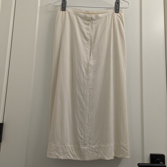 Uniqlo Satin Midi Skirt - Off White - Picture 3 of 4